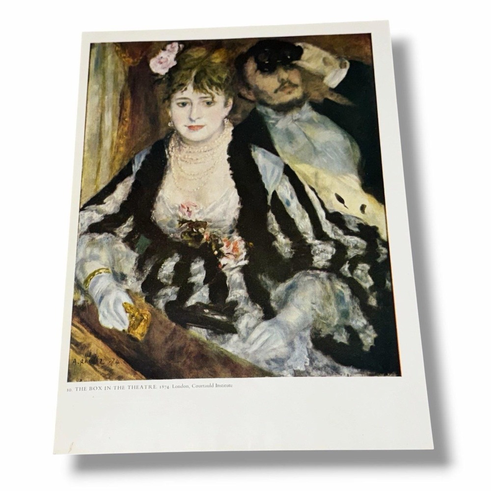 Vintage Art Book Plate Illustration The Box in the Theatre Auguste Renoir AD